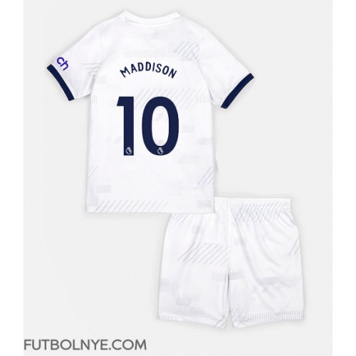Camiseta Tottenham Hotspur James Maddison #10 Primera Equipación para niños 2023-24 manga corta (+ pantalones cortos)